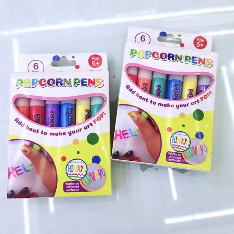 Magic Popcorn Pens, Diy Bubble Popcorn Drawing Pen, Puffy 3d Art Safe Pen  For Children Birthday Christmas Gift